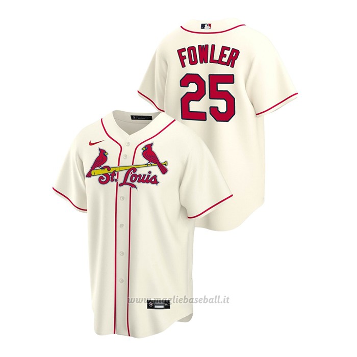 Maglia Baseball Uomo St. Louis Cardinals Dexter Fowler Replica Alternato Crema